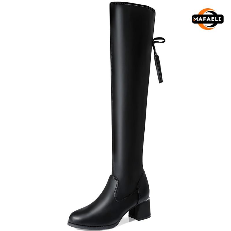 Bota Longboot Cano Longo Em Couro Ecológico Versátil e Estilosa